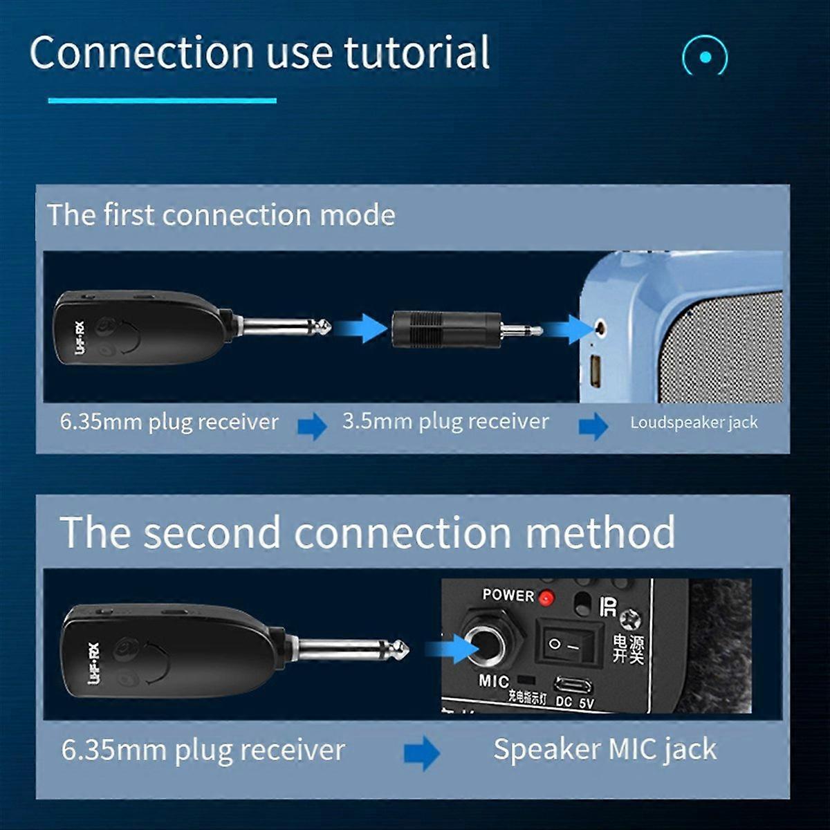 UHF Wireless Instruments Saxophone Microphone Wireless Receiver
