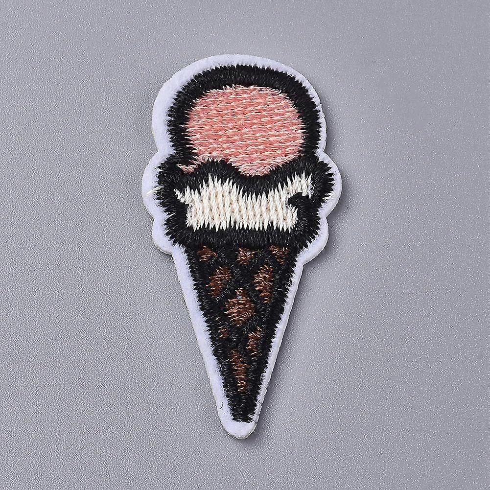 20Pcs Computerized Embroidery Cloth Iron on/Sew on Patches Costume Accessories Ice Cream Colorful 40x20x1.5mm