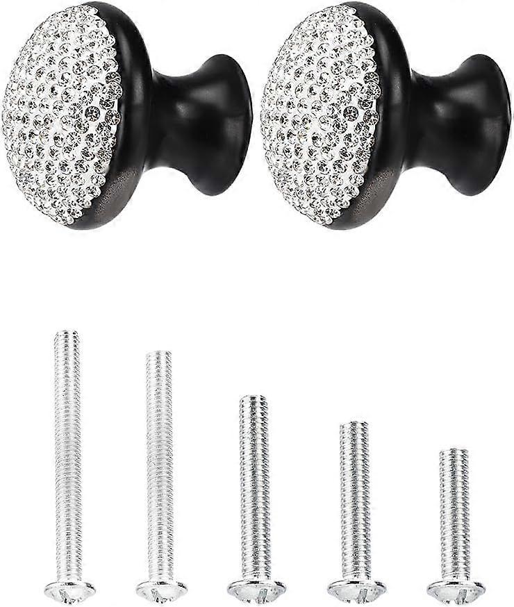 2Pcs Drawer Knobs 35x37mm Black Aluminium Alloy Half Round Cabinet Knobs Cabinet Pulls Handles for Kitchen Cupboard Bathroom Door Drawer Hardware