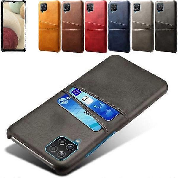 Compatible with Samsung Galaxy A12 cover card - Brown A12