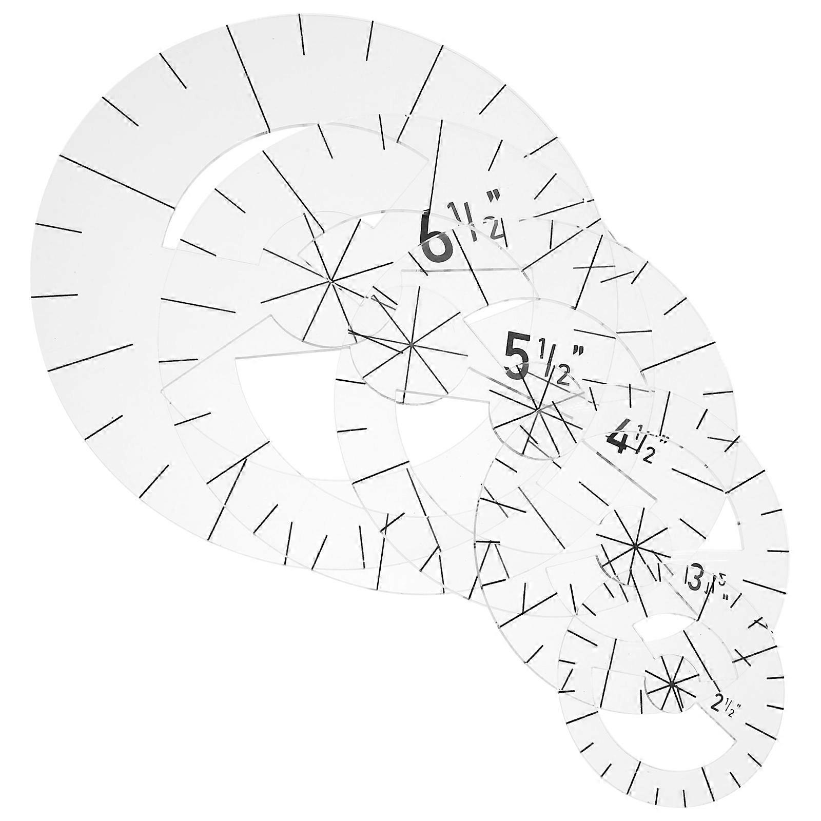 Portable Patchwork Ruler for Sewing with 5Pcs Transparent Acrylic Quilting