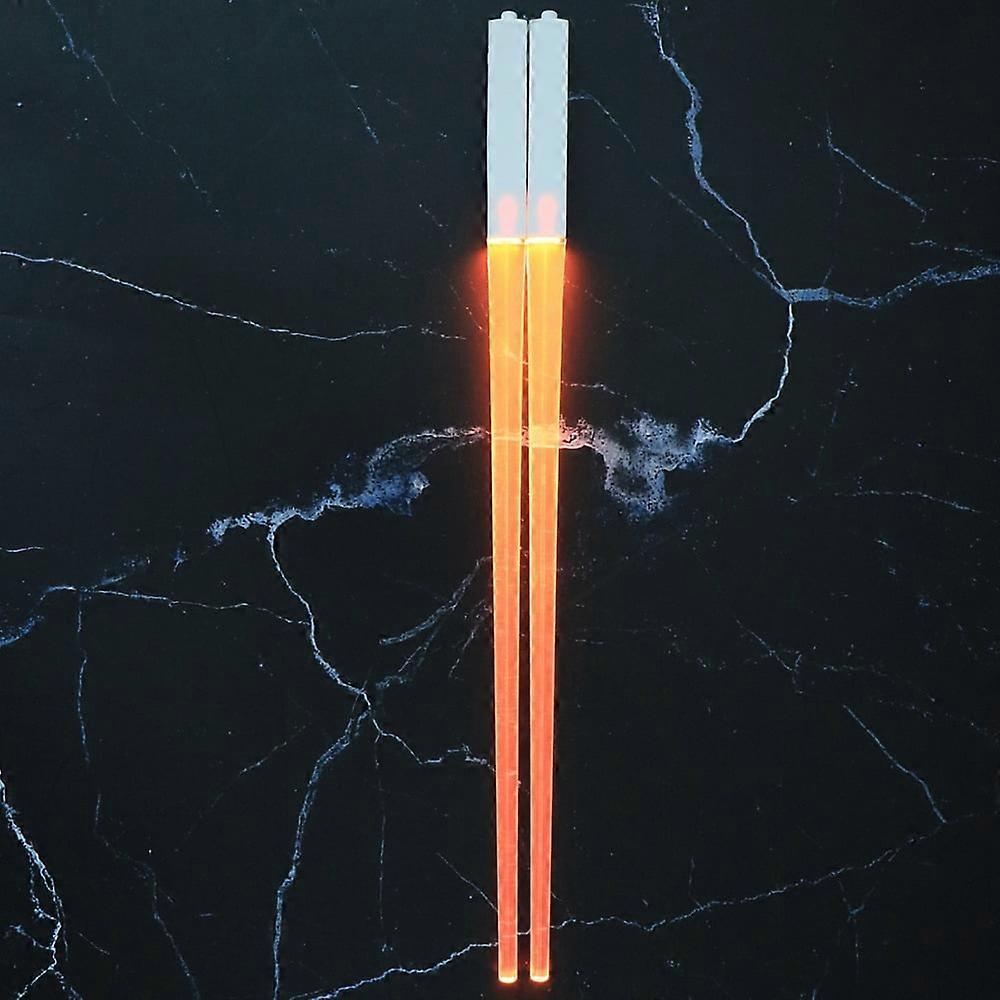 Halloween LED Light Up Chopsticks - LED Glowing Light Chop Sticks - Reusable Sushi Lightup Chopstick 1 Pair with Batteries, for Party Xmas Halloween