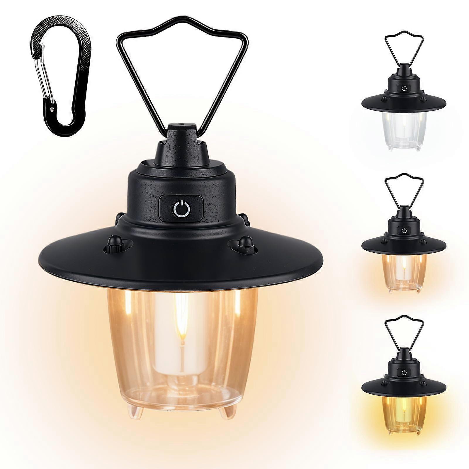 LED Camping Lantern USBC Fast Charging Waterproof Vintage Outdoor Light with MultiMode Lighting