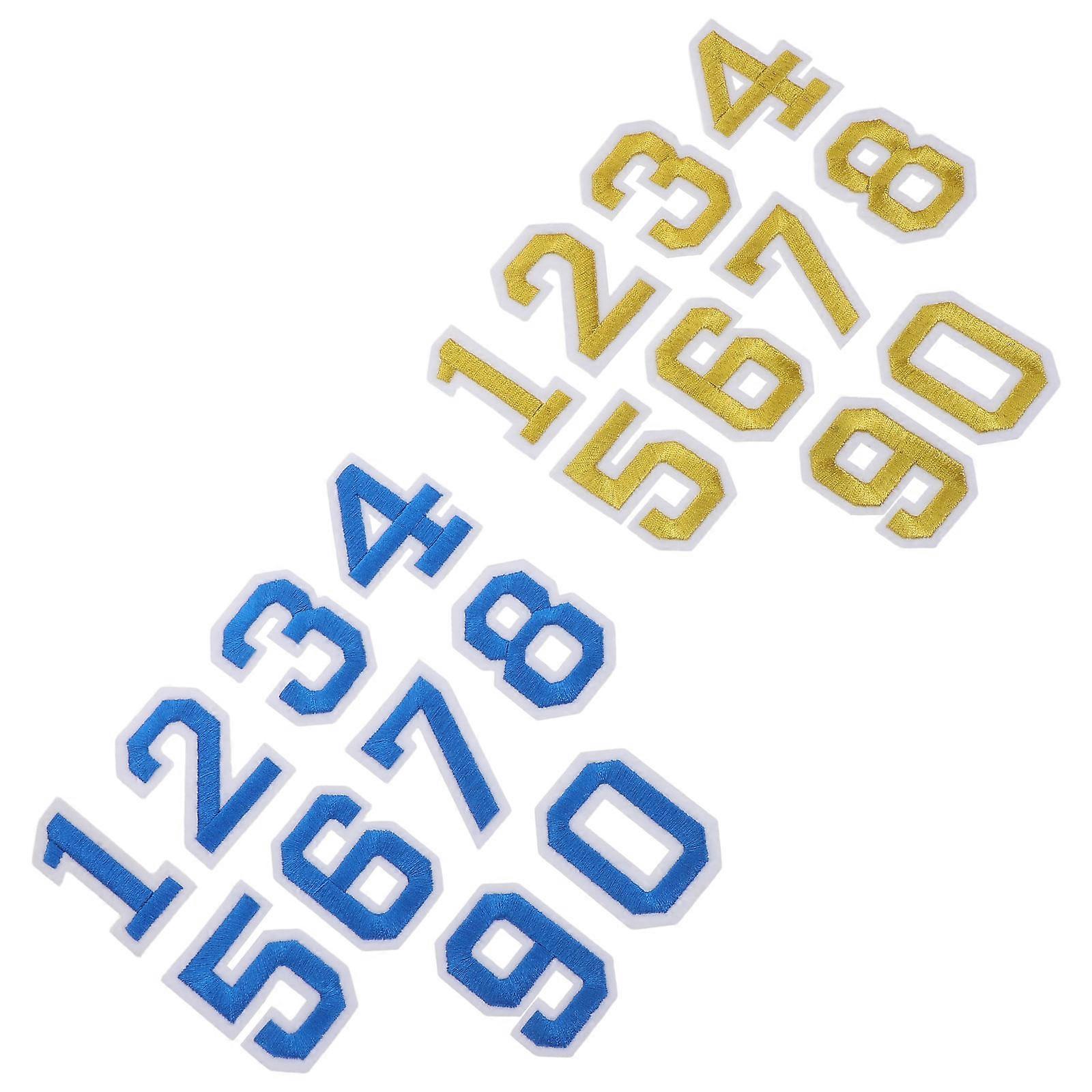 Ball Jersey Number Patches for Clothes 2Sets Number Appliques Iron on