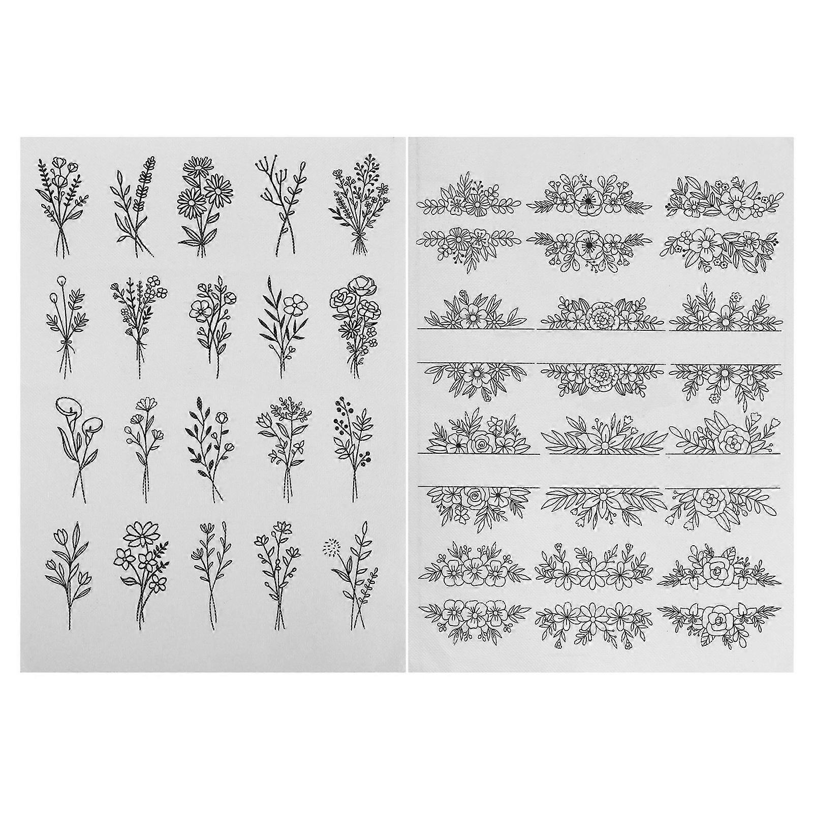 Dissolvable Embroidery Pattern Water Soluble Material for DIY Embroidery 2 Sheets