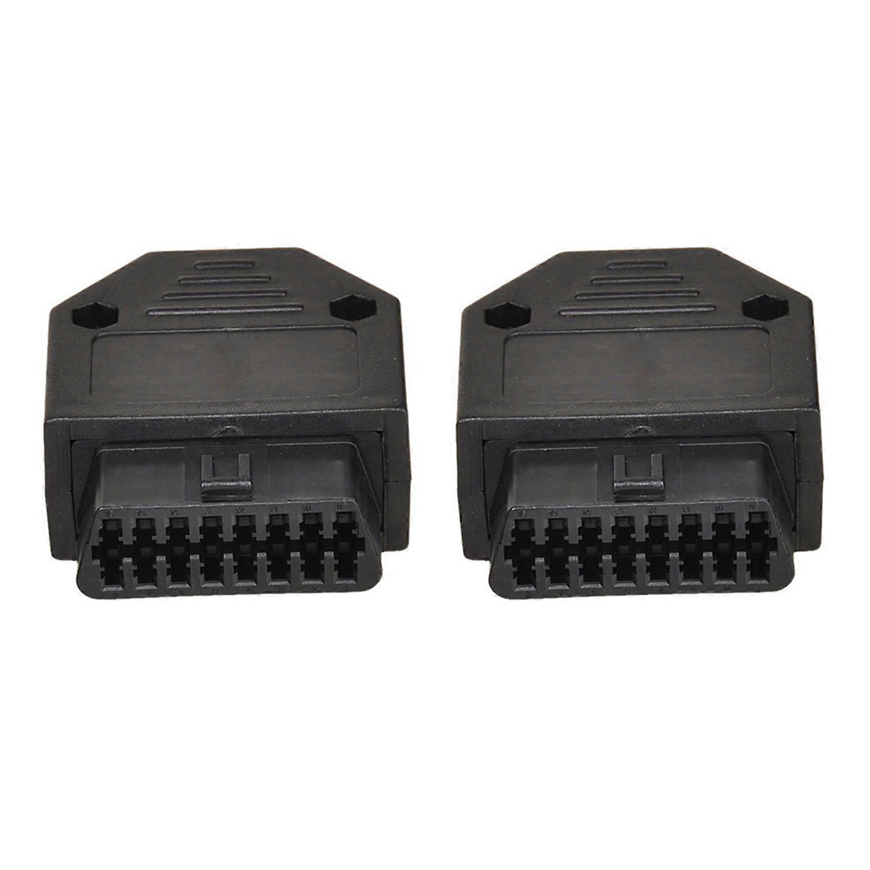 2X OBD2 OBD II 16 Pin Connector Socket Diagnostic Tool Adapter OBD Connector + Enclosures + Terminal + Screws