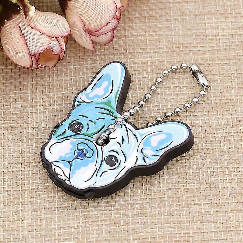 Soft Cute Bulldog Silicon Key Keychain Cover Top Holder Shell Chain Charm