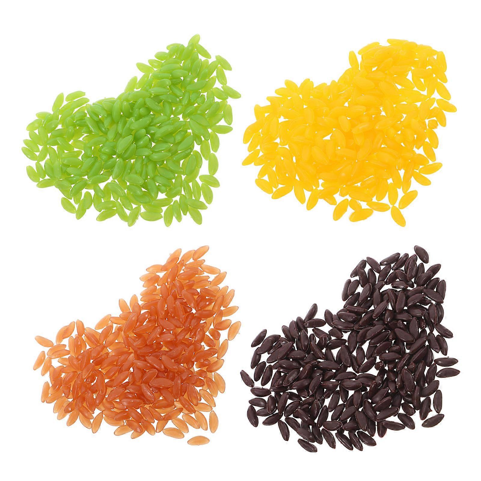 Artificial Rice Model Prop for Decoration 1Set Assorted Color PVC Grains