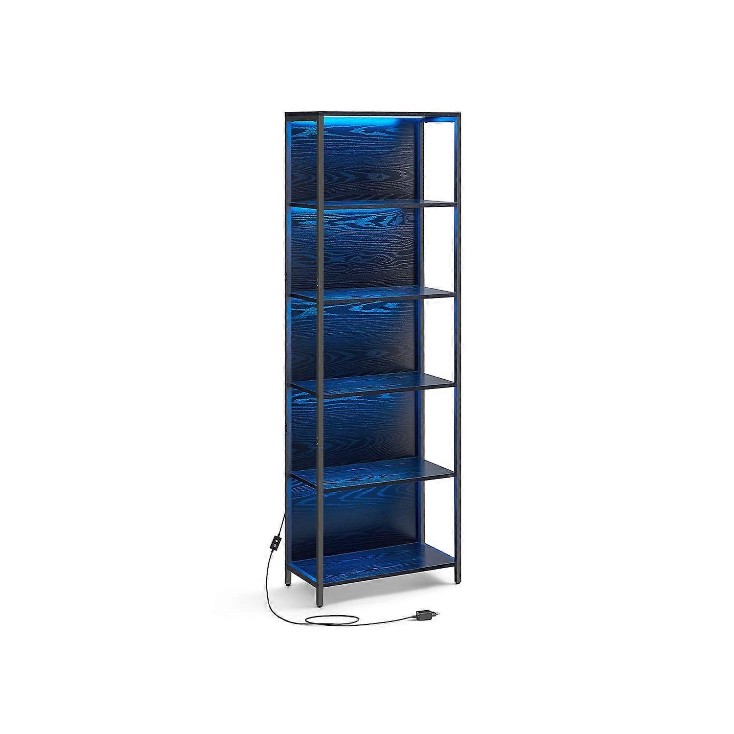 Bookcase with 6 levels and lighting 30.3 x 60 x 178.6 cm