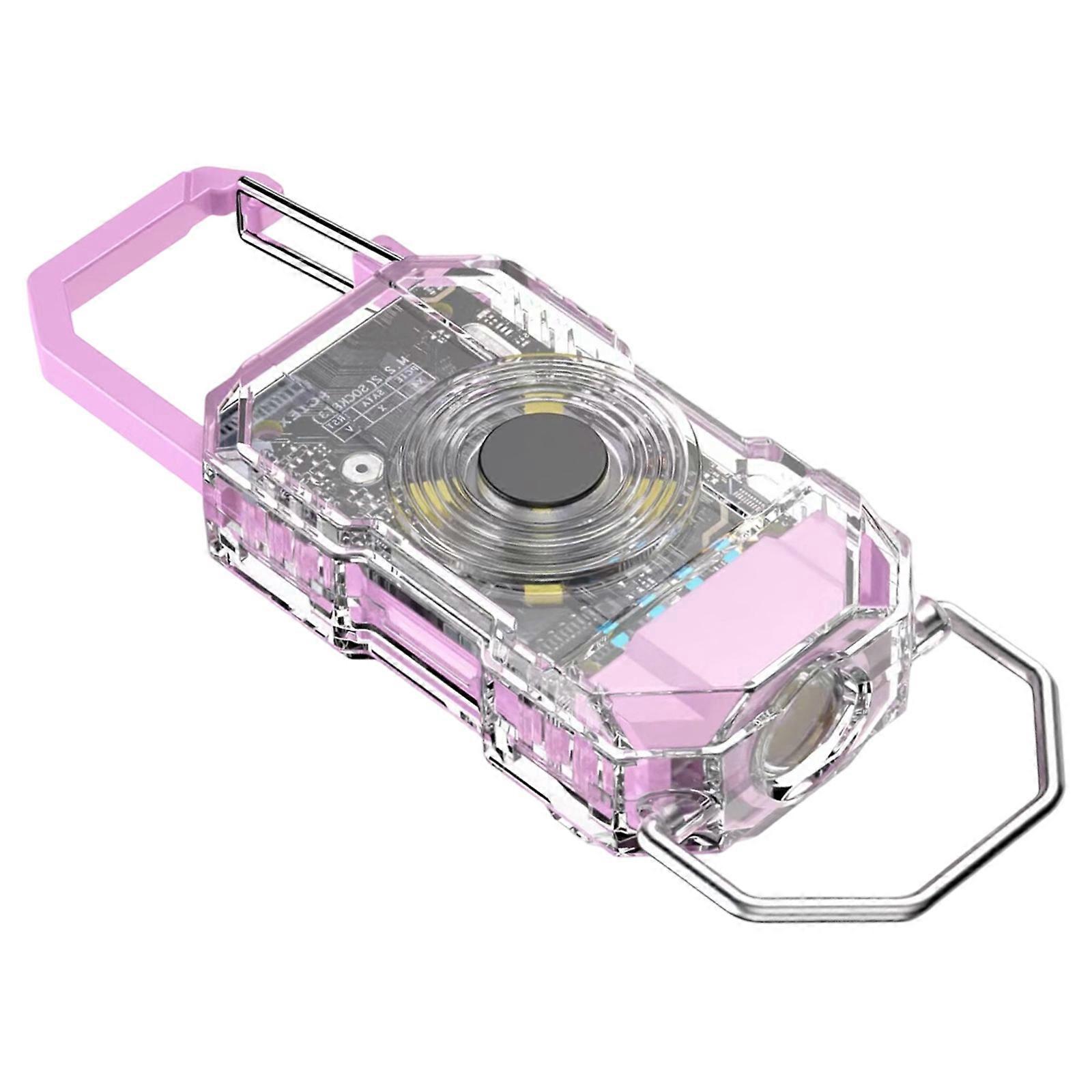 Practical Flashlights with Keychain Small Flashlight Portable Flashlight Plastic Texture for Hiking and Emergencies  Purple