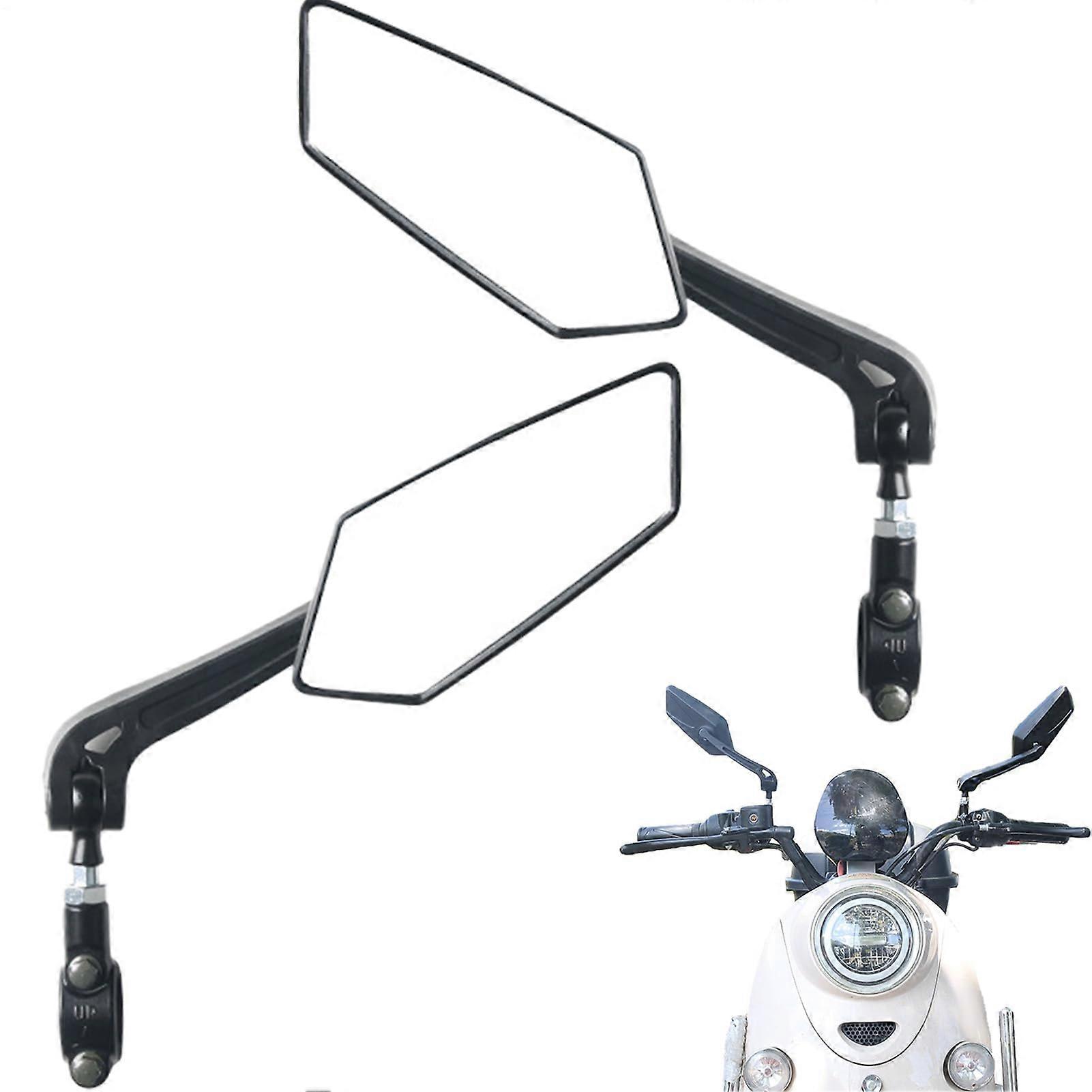 Motorcycle Handlebar Mirrors with Foldable Design, Shock Absorber Stability and MultiAngle Rotation