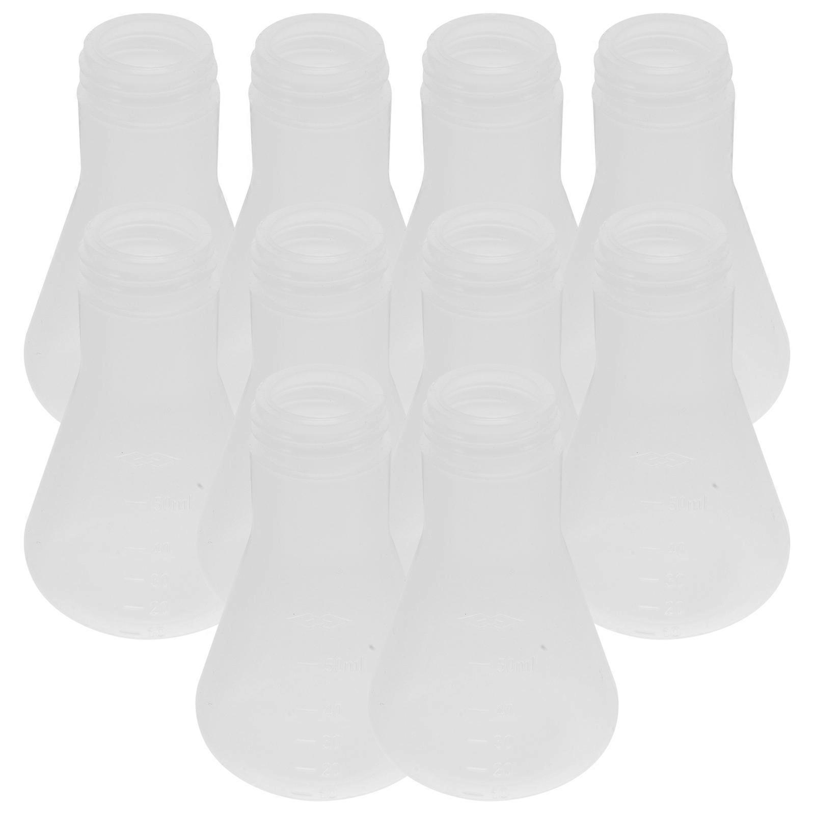 Laboratory Flask for Experiment Supply 10Pcs Plastic Flask with Lid