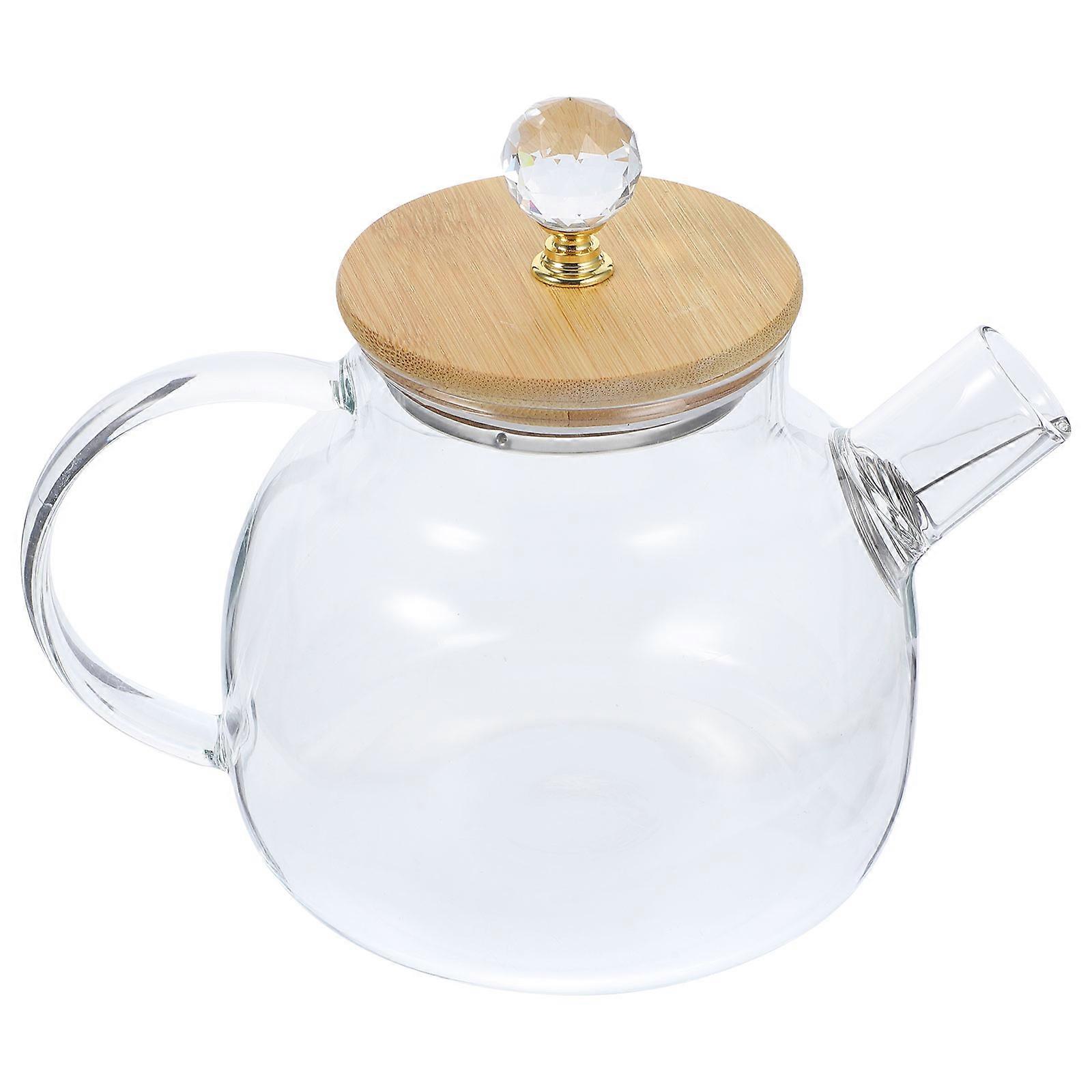 Water Jug Glass Bamboo Material Home Users Microwave Safe 1Set