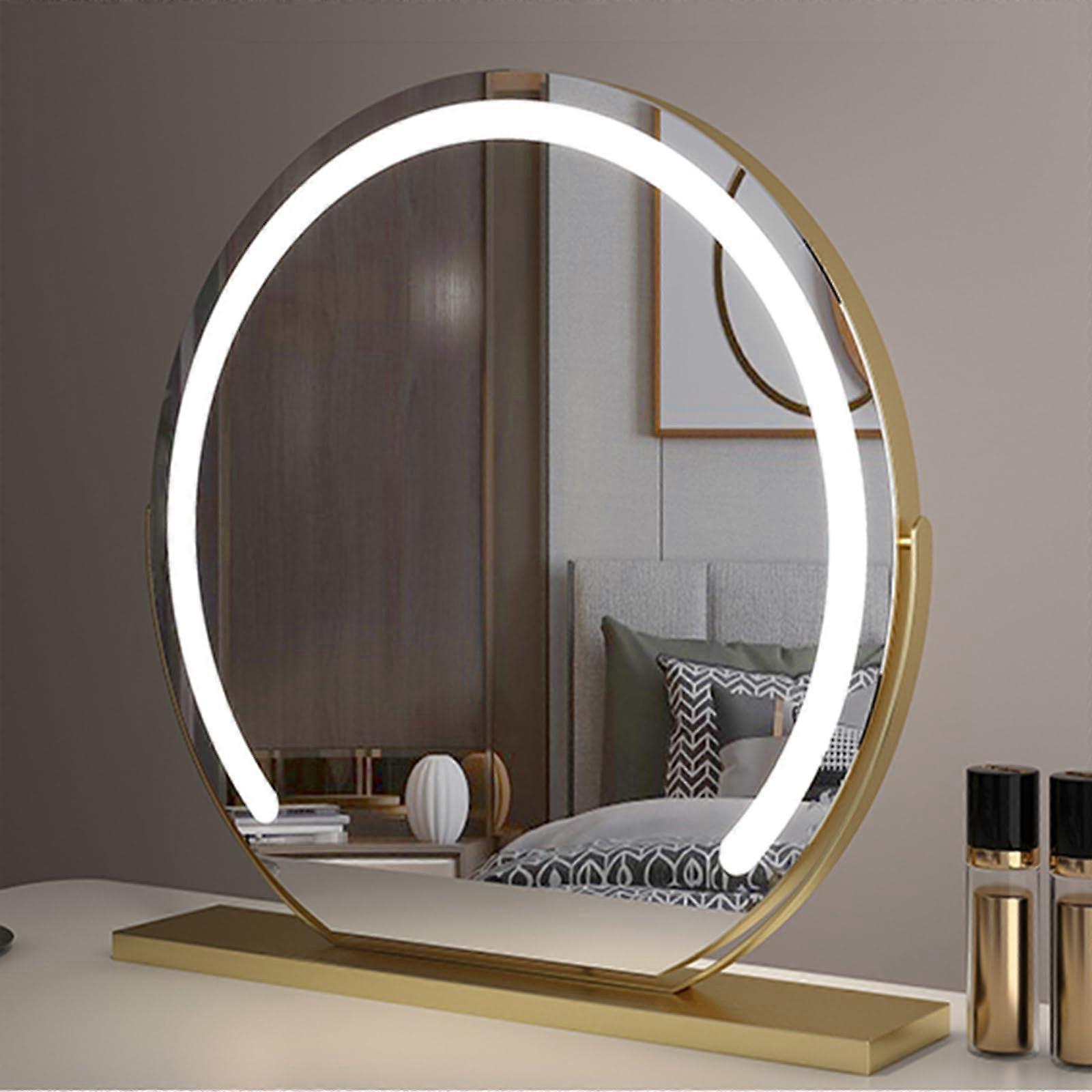 Vanity Mirror with Lights, 3 Color LED Dressing Table Makeup Mirror, 40x40cm  Standing
