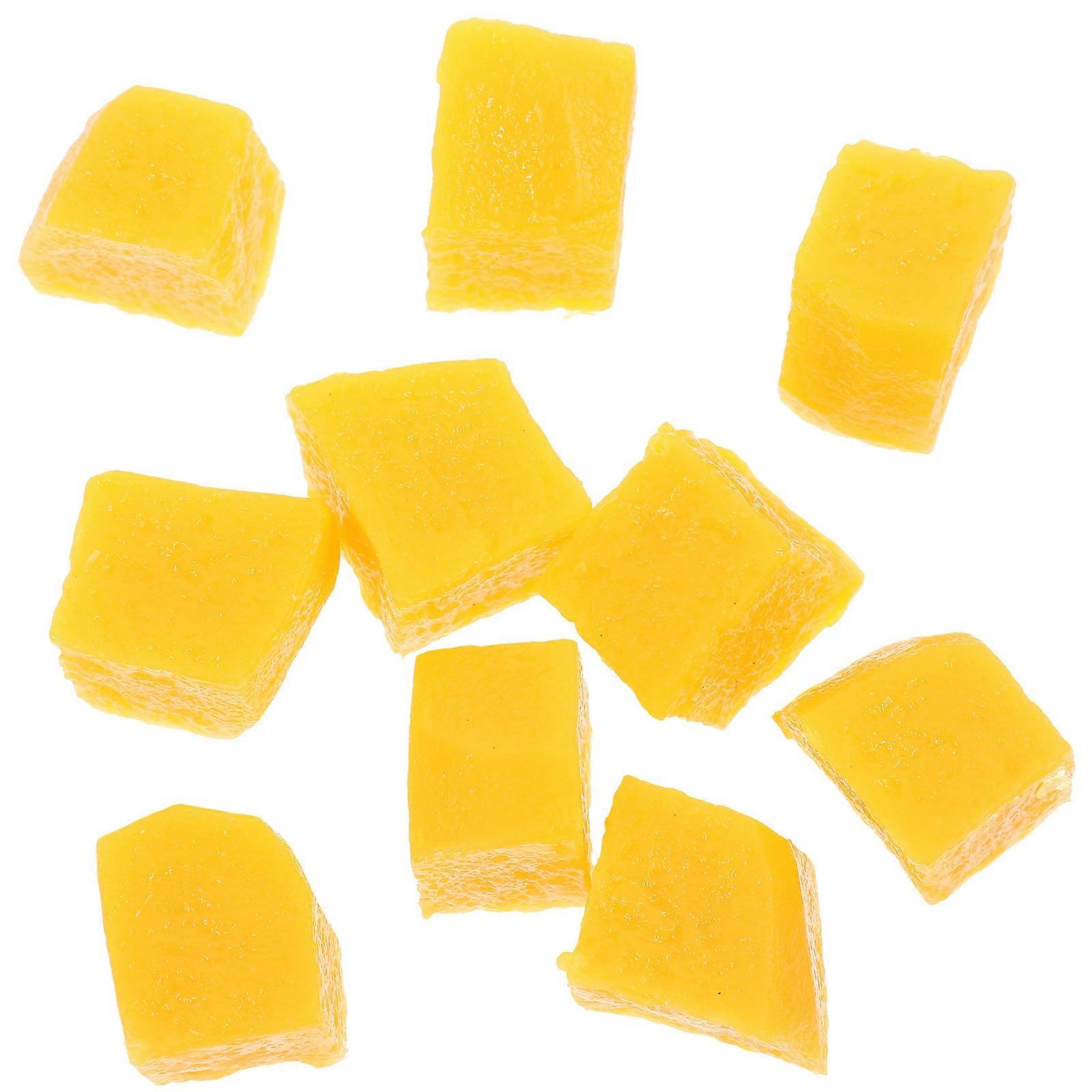 Artificial Mango Slice Model for Decor 10Pcs Lifelike Yellow PVC Simulation Fruit
