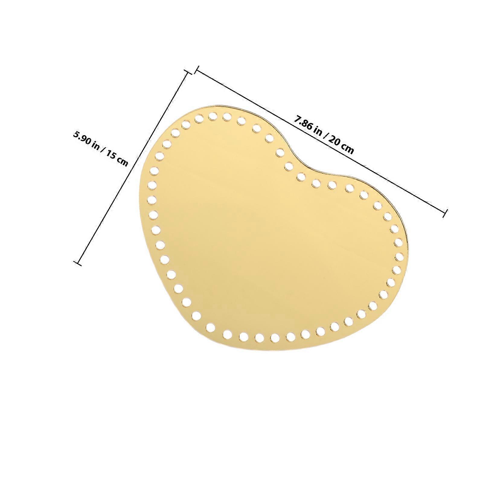 Acrylic Bag Bottom Base Heart Shape For Diy Handmade Projects Crafting 2Pcs