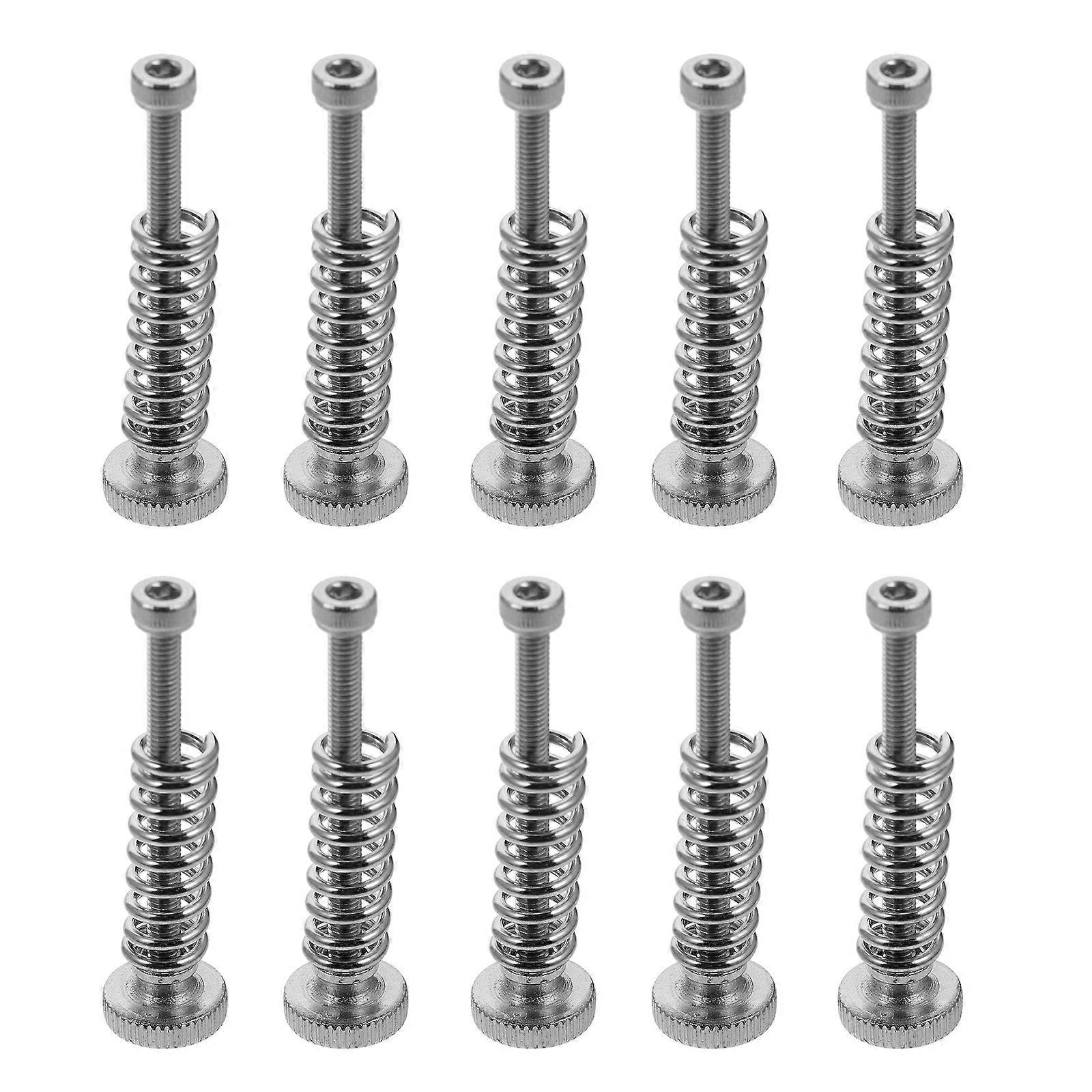 3D Printer Leveling Spring Component Kit for Hot Bed with 10Pcs Silver Knobs