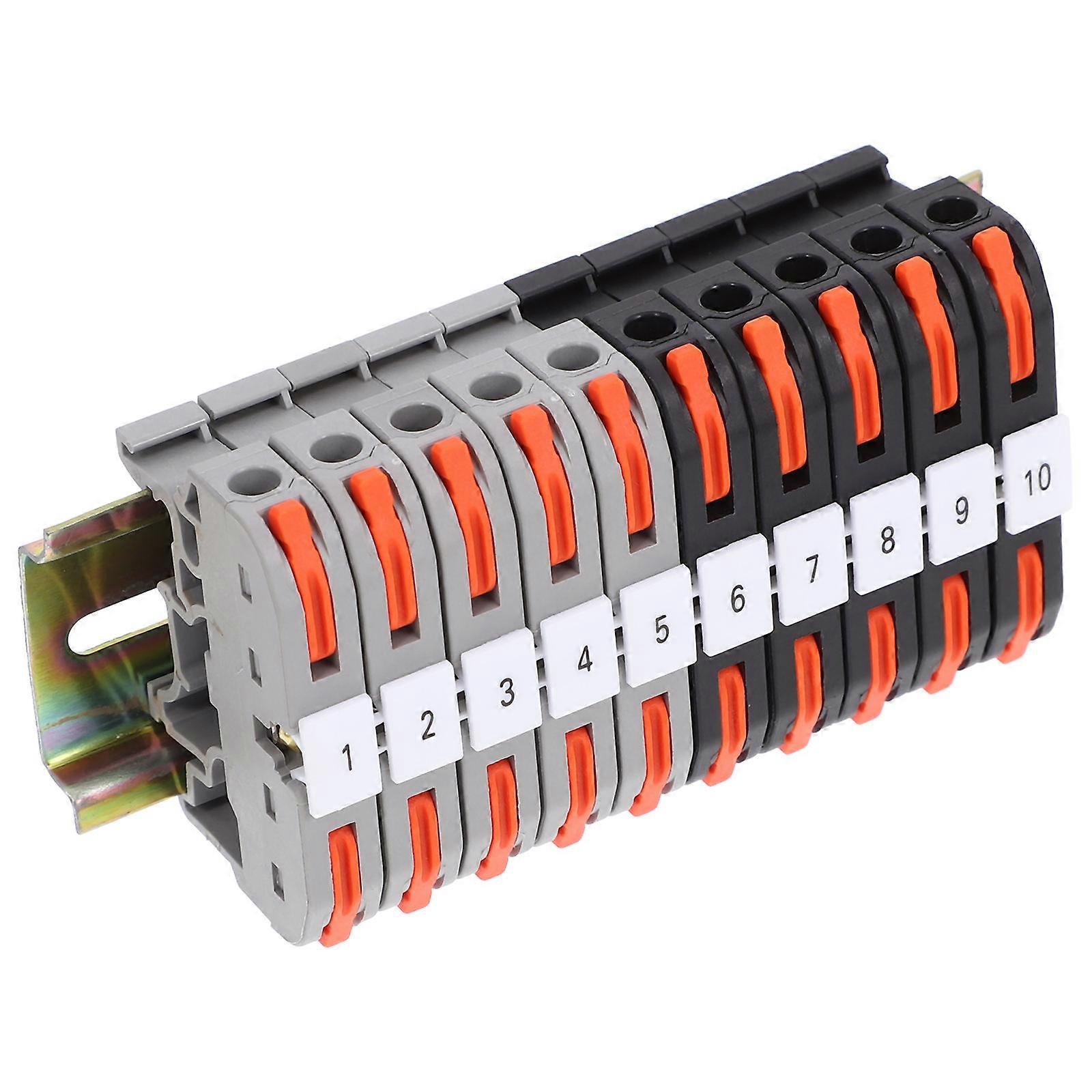 Wire Terminal Connectors Din Rail Terminal Blocks for Secure Wiring 1Set