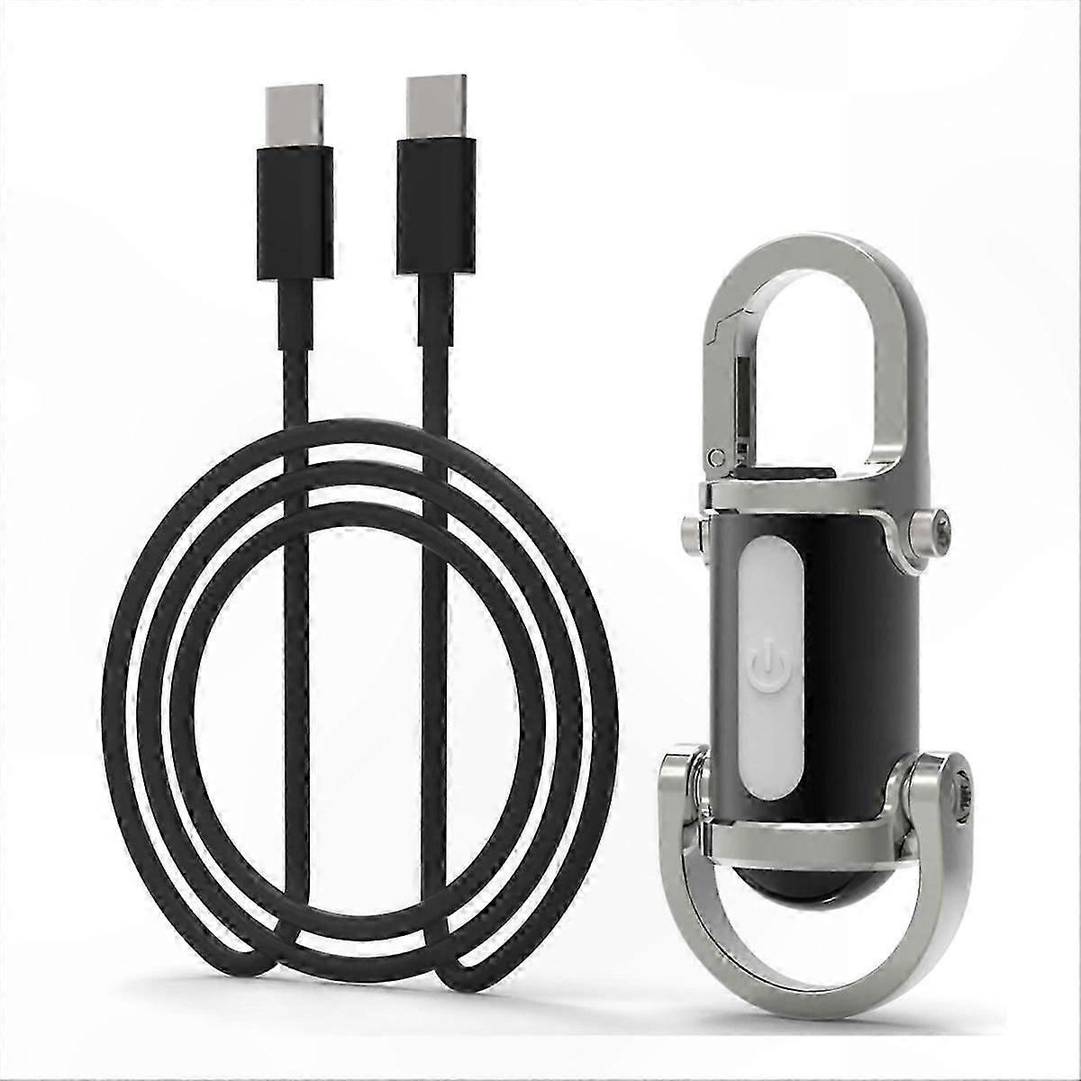Waterproof Mini Keychain Light, Silver-Black Portable Flashlight