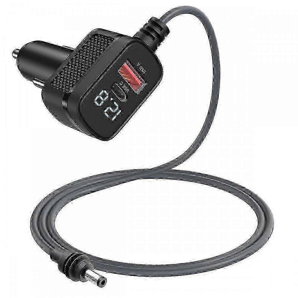 Starlink Mini Güç Kablosu ile uyumlu araç şarj cihazı, USB C şarj portu ve LED voltmetreye sahip 12V-48V adaptör.