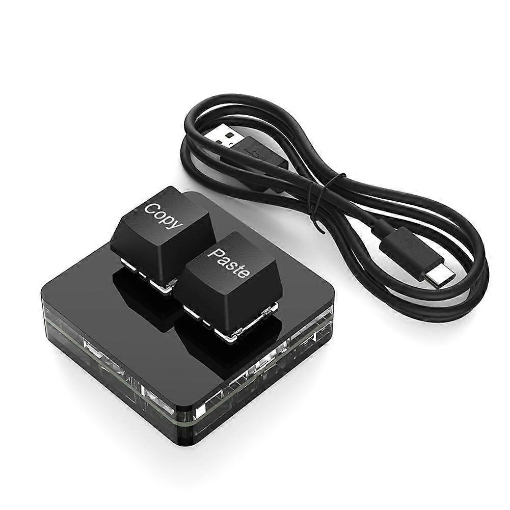 2 Key RGB Mechanical Gaming Keypad Programmable Macro Keyboard for OSU and Work Black Type B