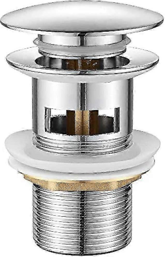 M20502 Bathroom Trash Can, Pop-up Sink Drain, Silver