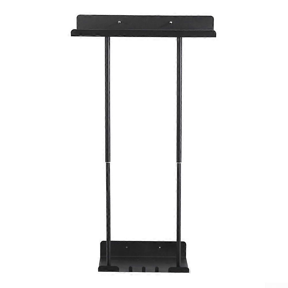 Adjustable Height Wall Mounted Towel Rack Carbon Steel Bathroom Shelf with Hooks Space Saving