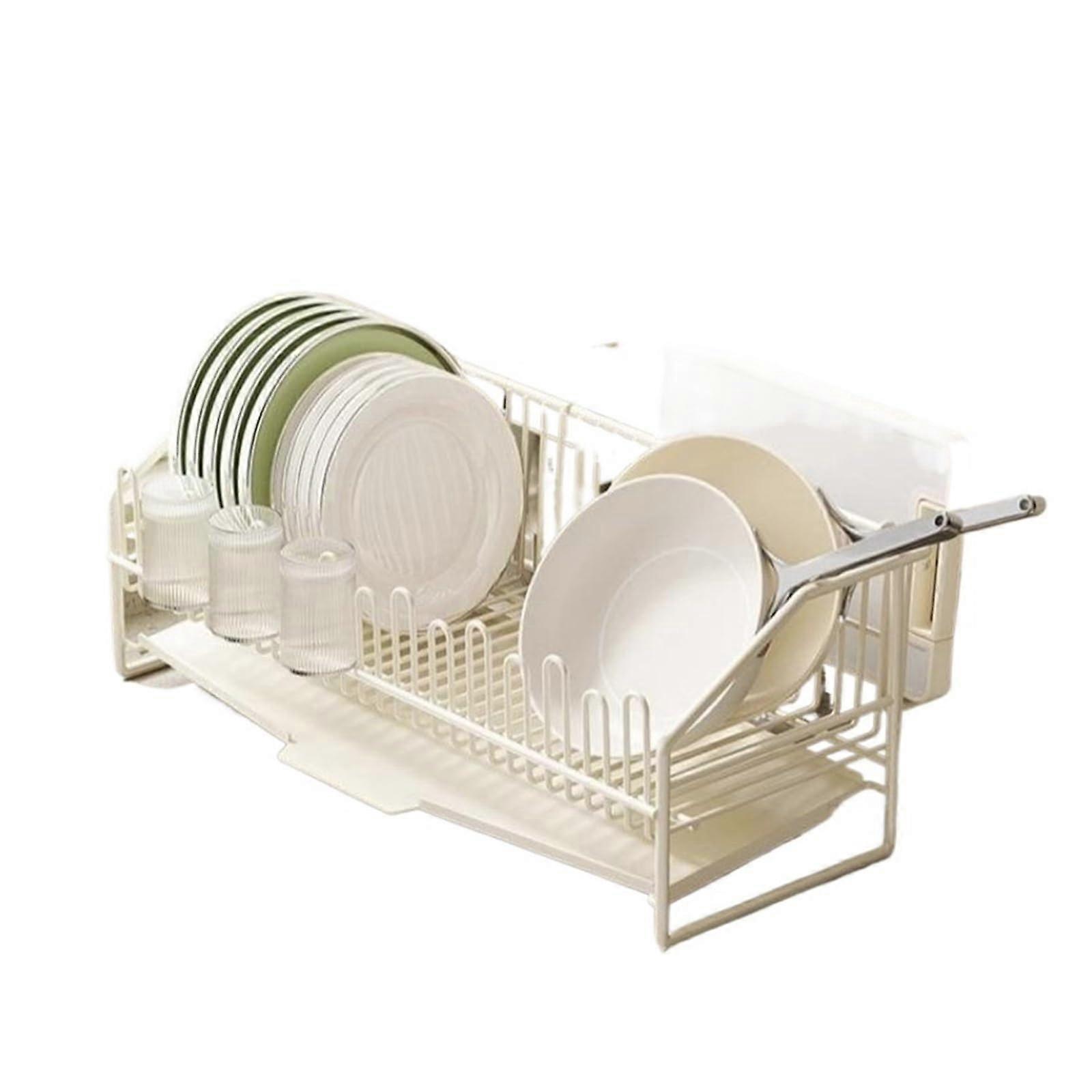 Over Sink Dish Drying Rack with MultiFunctional Storage and Efficient Water Drainage