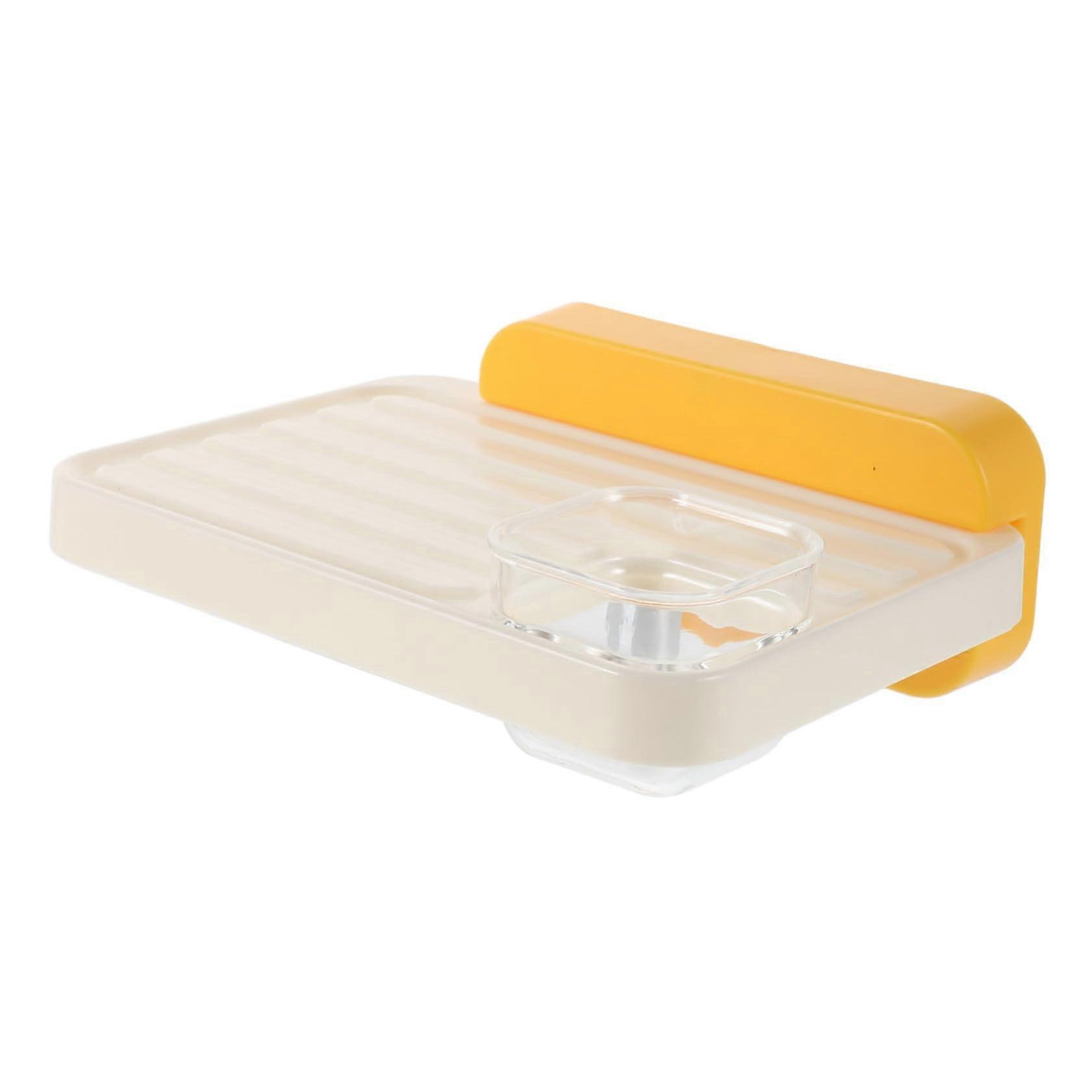 Bird Perch Station with Removable Feeding Cup Durable Plastic Cage Platform for Parakeets and Small Birds