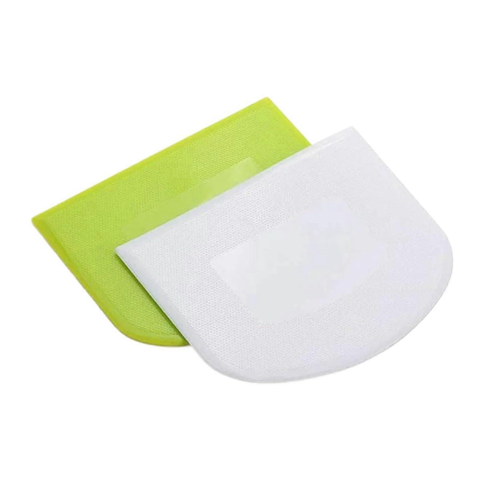 Dough Scraper Set 2pcs Flexible Plastic Bench Scraper for Baking and Precise Dough Cutting