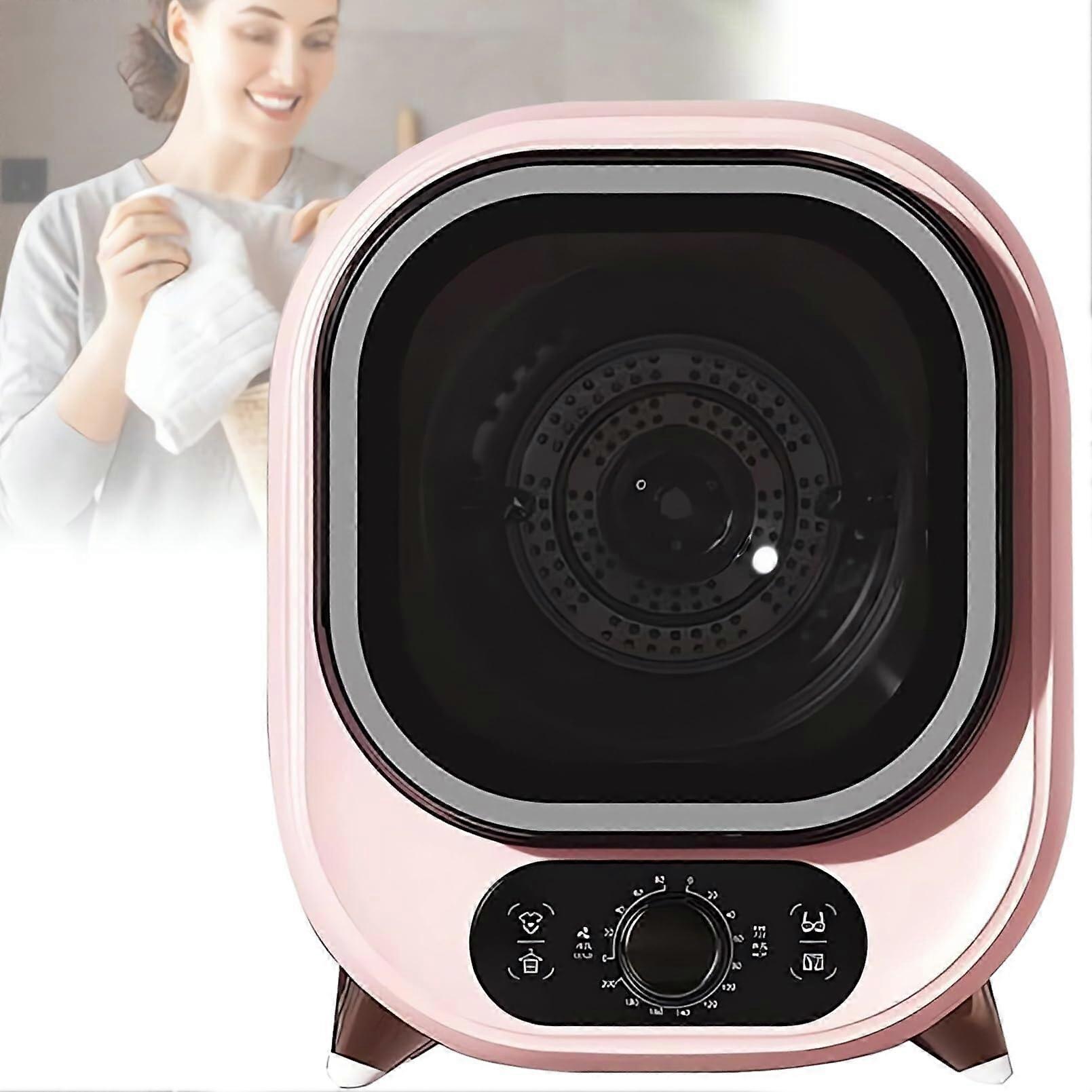 Portable Clothes Dryer with Dual Temperature Control, Blue Light Sterilization, 5.1kg Pink