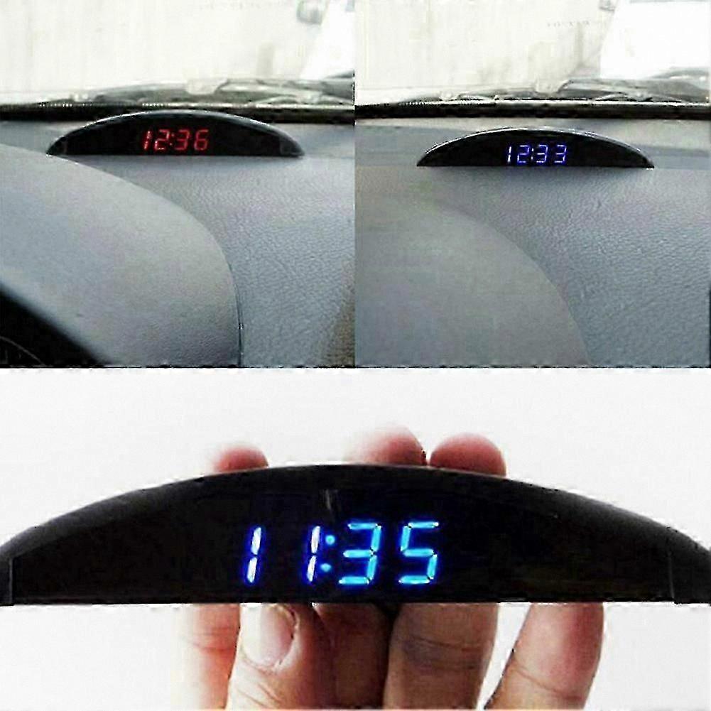 12V LED Digital Clock with Voltmeter and Thermometer