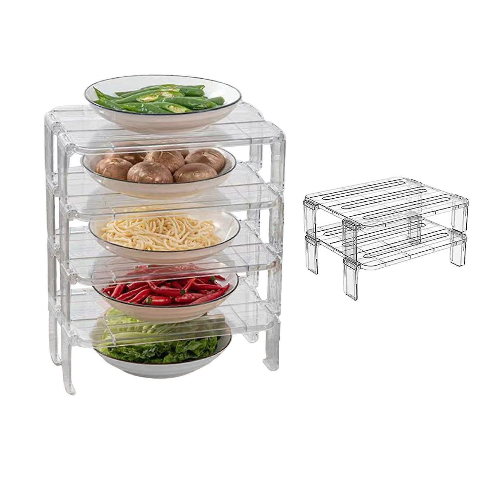 Refrigerator Organizer Shelf 2PCS Adjustable Durable Fridge Storage Rack for Home and Office