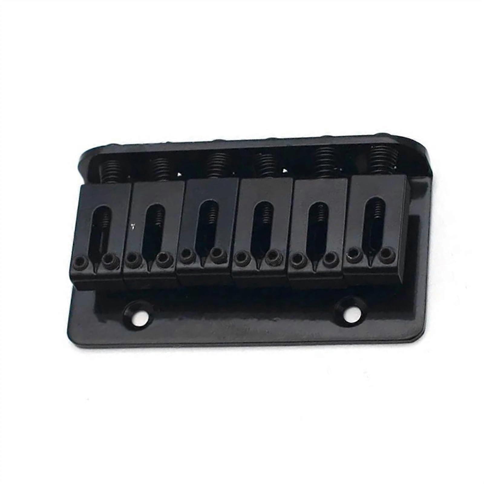 Electric Guitar Bridge Replacement Black 6 String Fixed Tailpiece Adjustable Saddle Precise Intonation