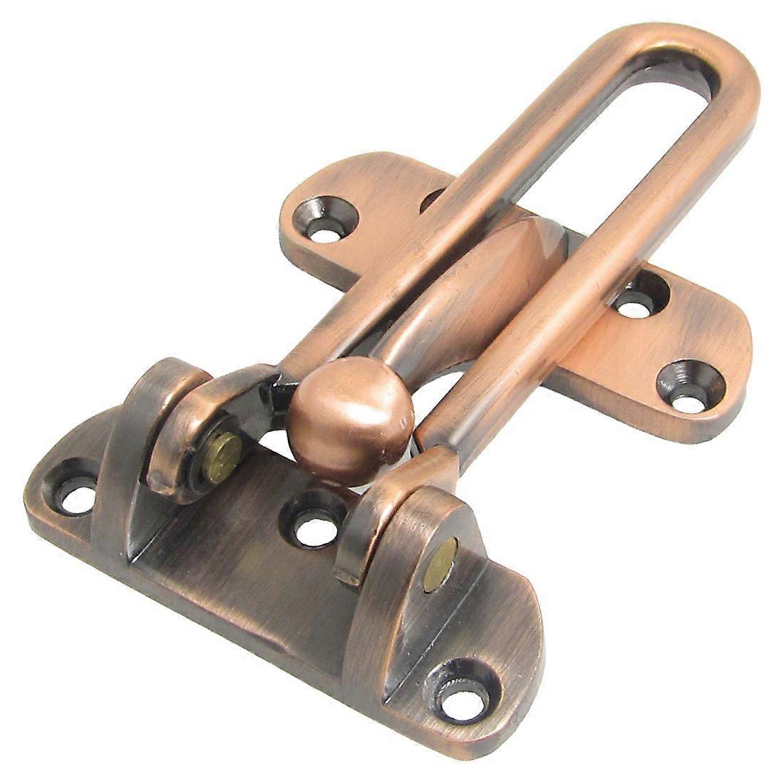 Bronze Tone Door Security Guard Swing Arm Lock Durable Metal Entry Latch for Privacy Control