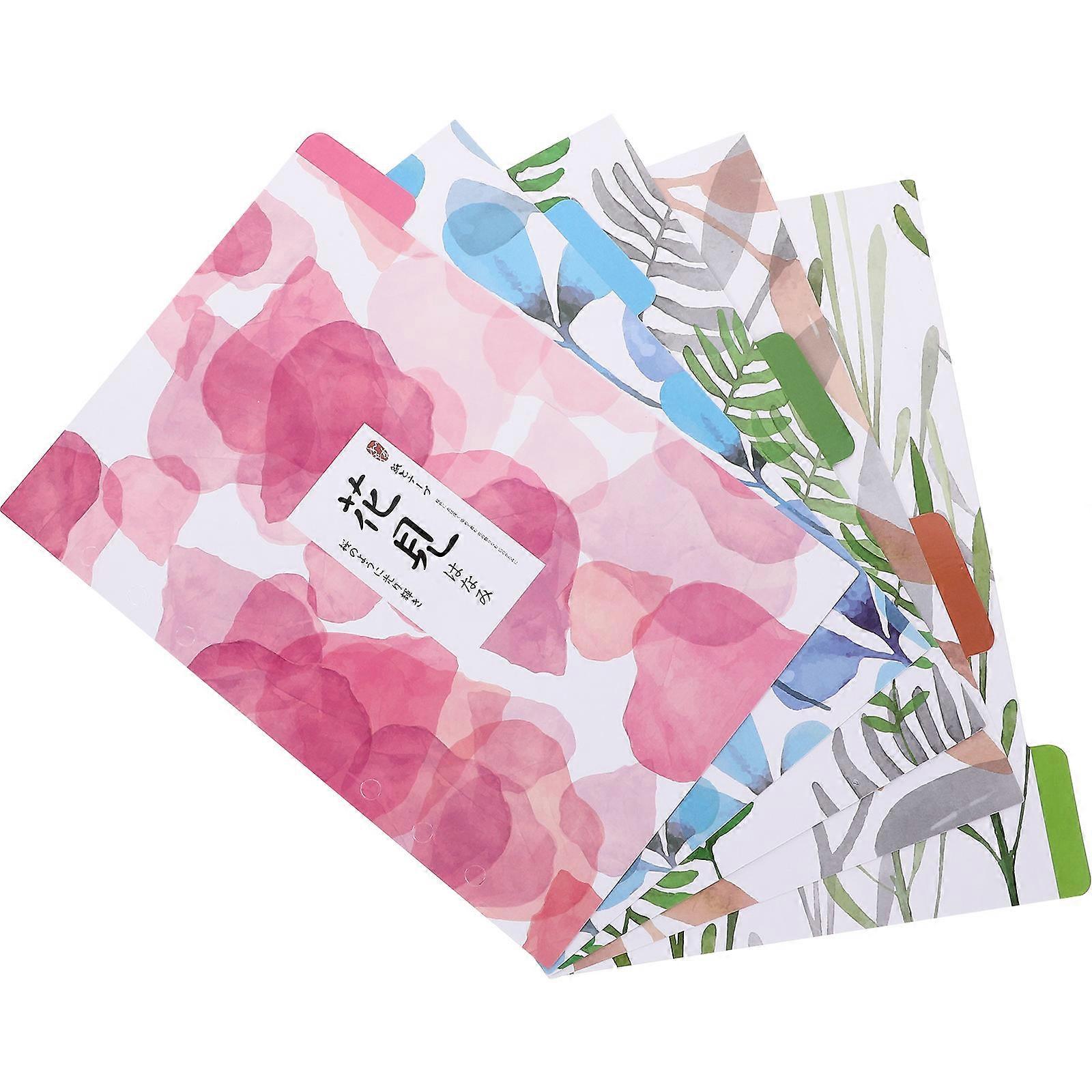 Flower Pattern Binder Dividers for Indexing 3Pcs 2 Books Decorative Pages