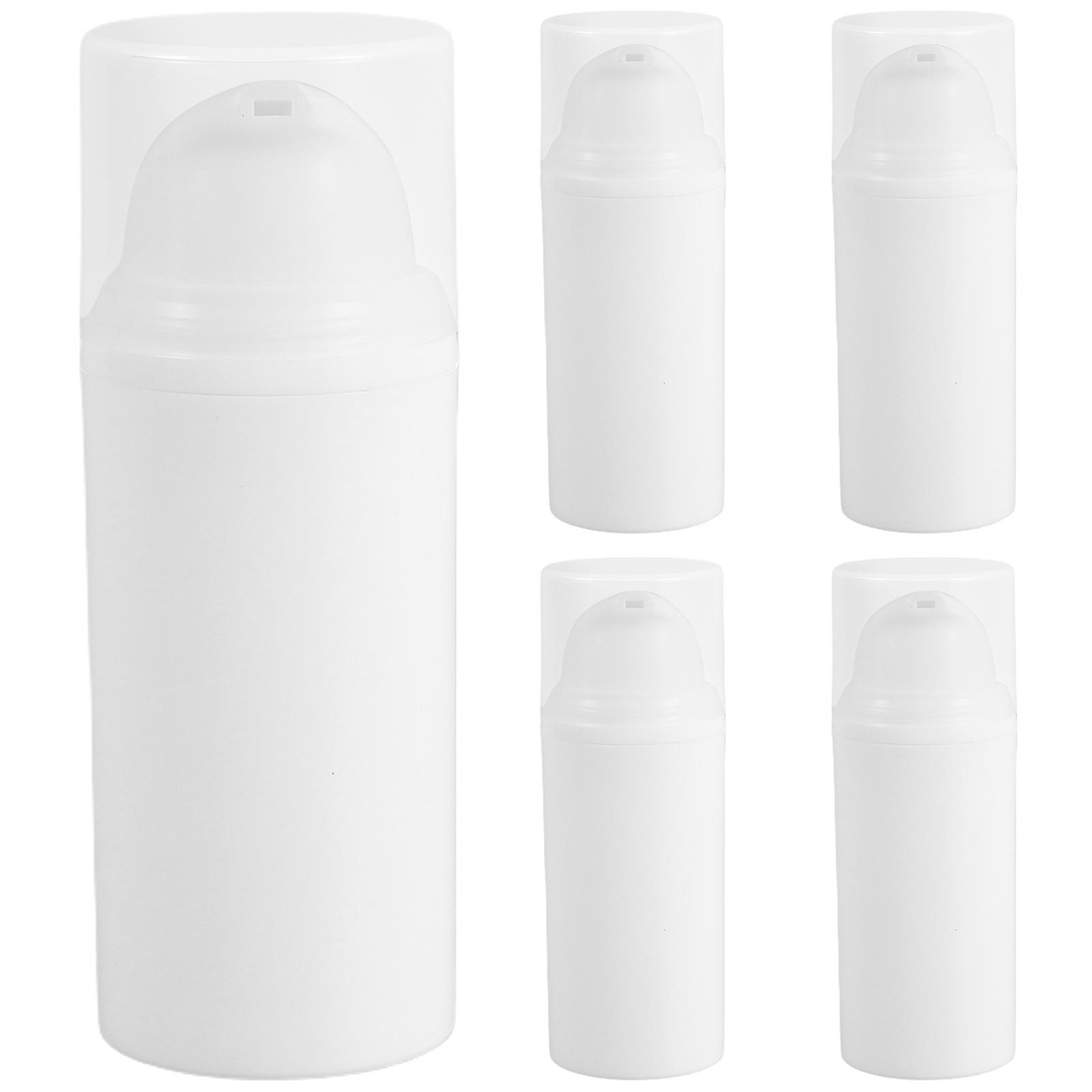 Vacuum Lotion Bottle Container for Storage Use 5Pcs White Refillable Pump Dispenser