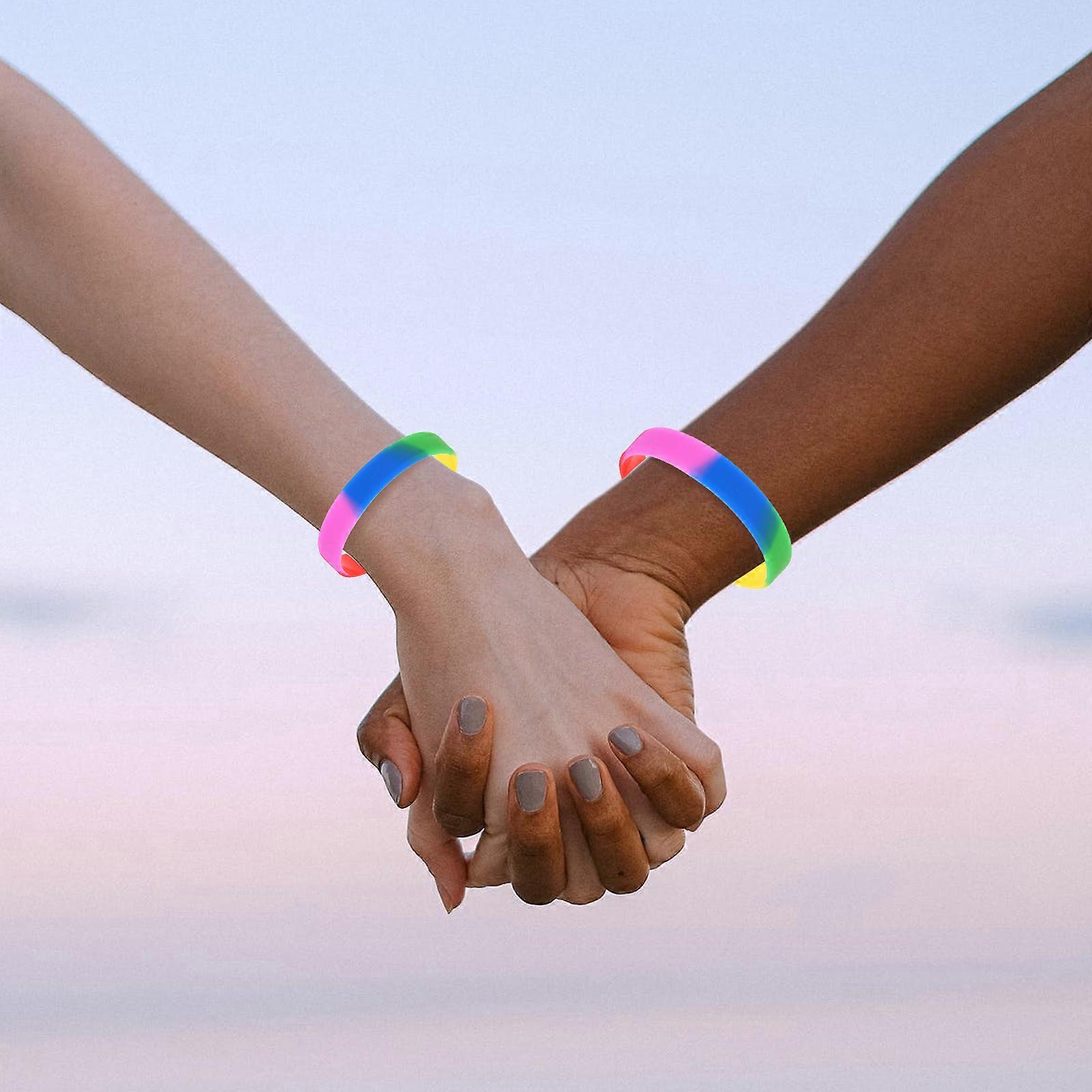 Chic Wristband Bangle Family Accessory Rainbow 20Pcs