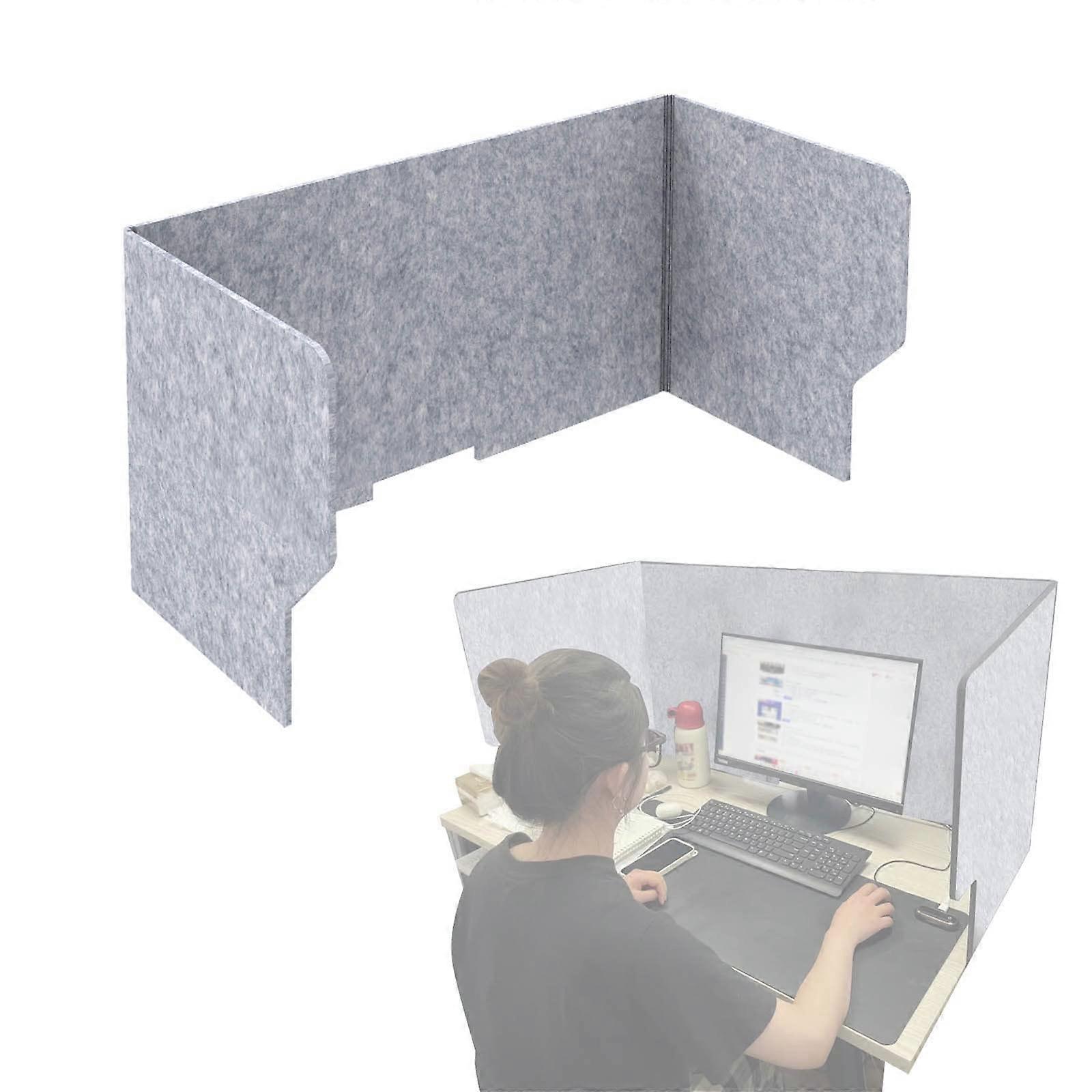 Desk Privacy Panel 80cm Gray Acoustic Screen for Noise Reduction in Open Workspaces