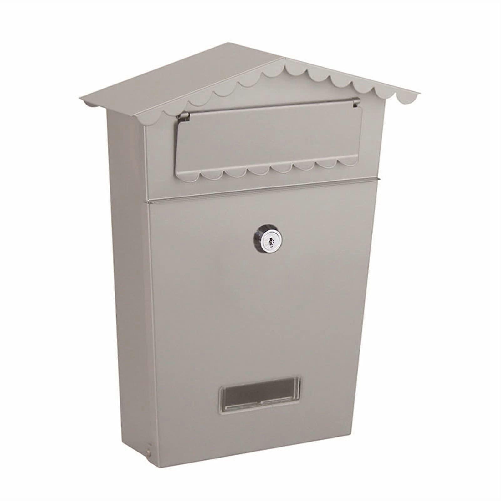 Outdoor Wall Mounted Mailbox with Lock, Rustproof Weatherproof Vertical Post Box for Home Black Silver