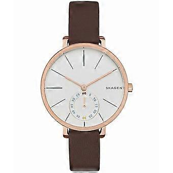 Uhr - SKAGEN - SKW2356 - Ø 34 mm - Braunes Lederarmband - Edelstahlgehäuse