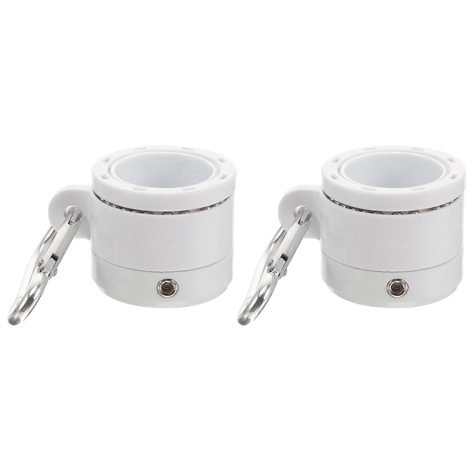 Flagpole Fixing Ring Flag Pole Rings White 1 Set 2x1.5in Plastic