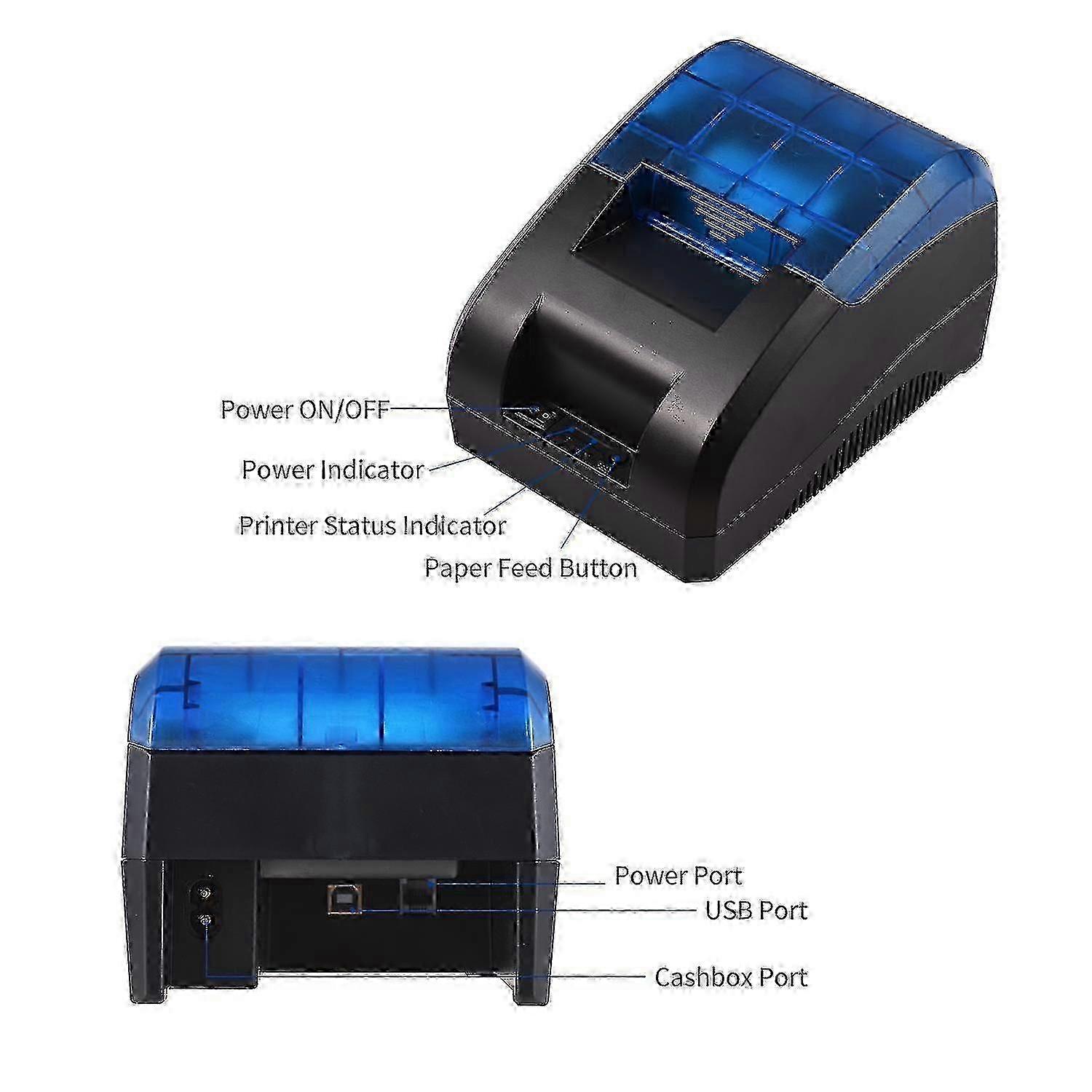 58mm USB & Bluetooth Thermal Printer for Receipts and Logo Printing
