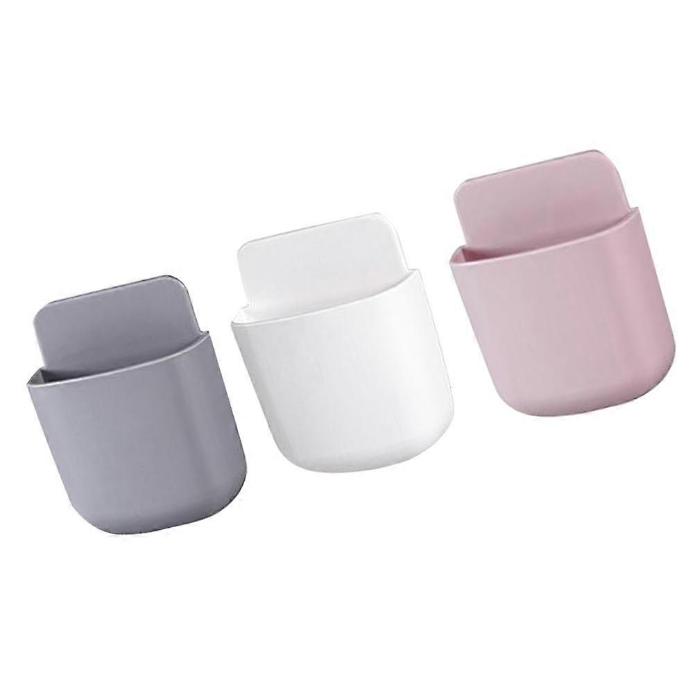Multifunctional Storage Container Wall-Mounted Cell Phone Charging Rack 3Pcs