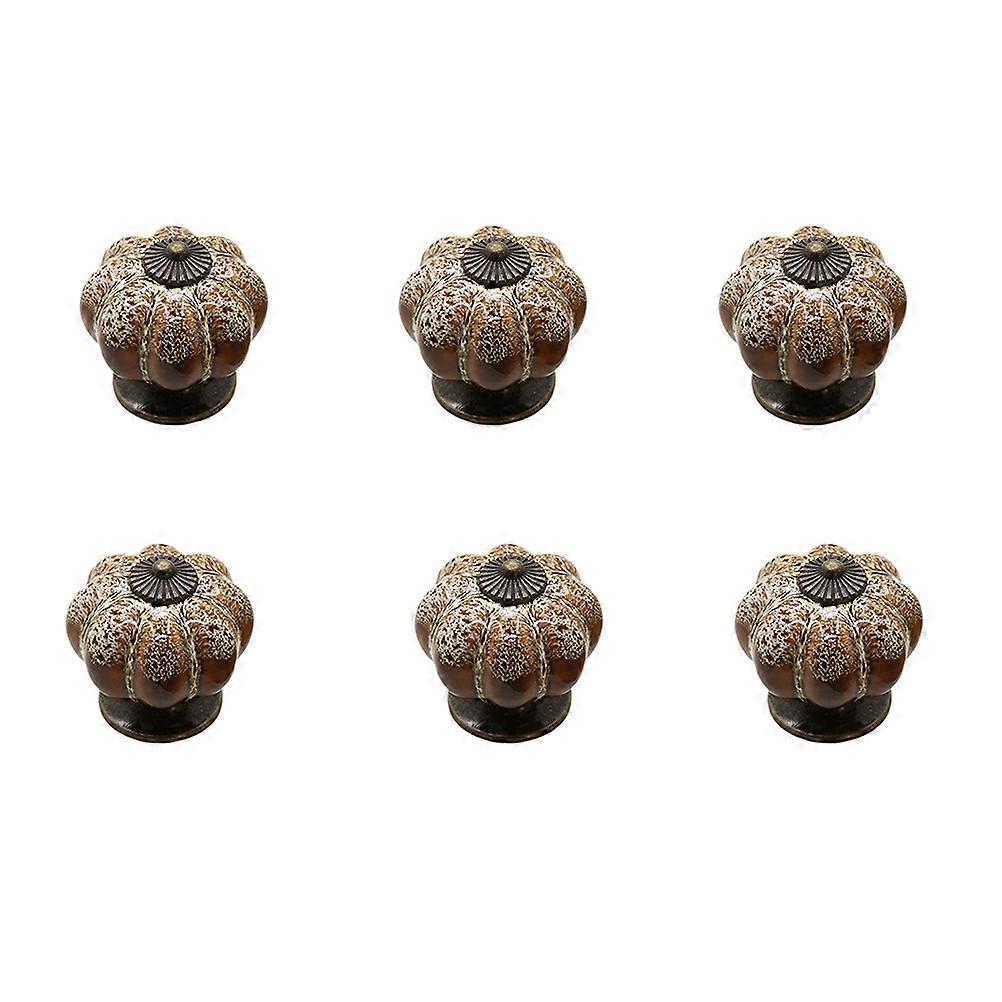Ceramic Door Knobs Leopard Pattern Pull Handle for Drawer 6Pcs