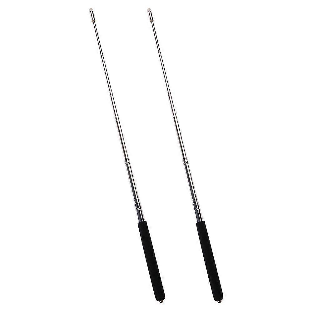 Handheld Stainless Steel Pointer for Teaching Use 2Pcs Black Telescopic