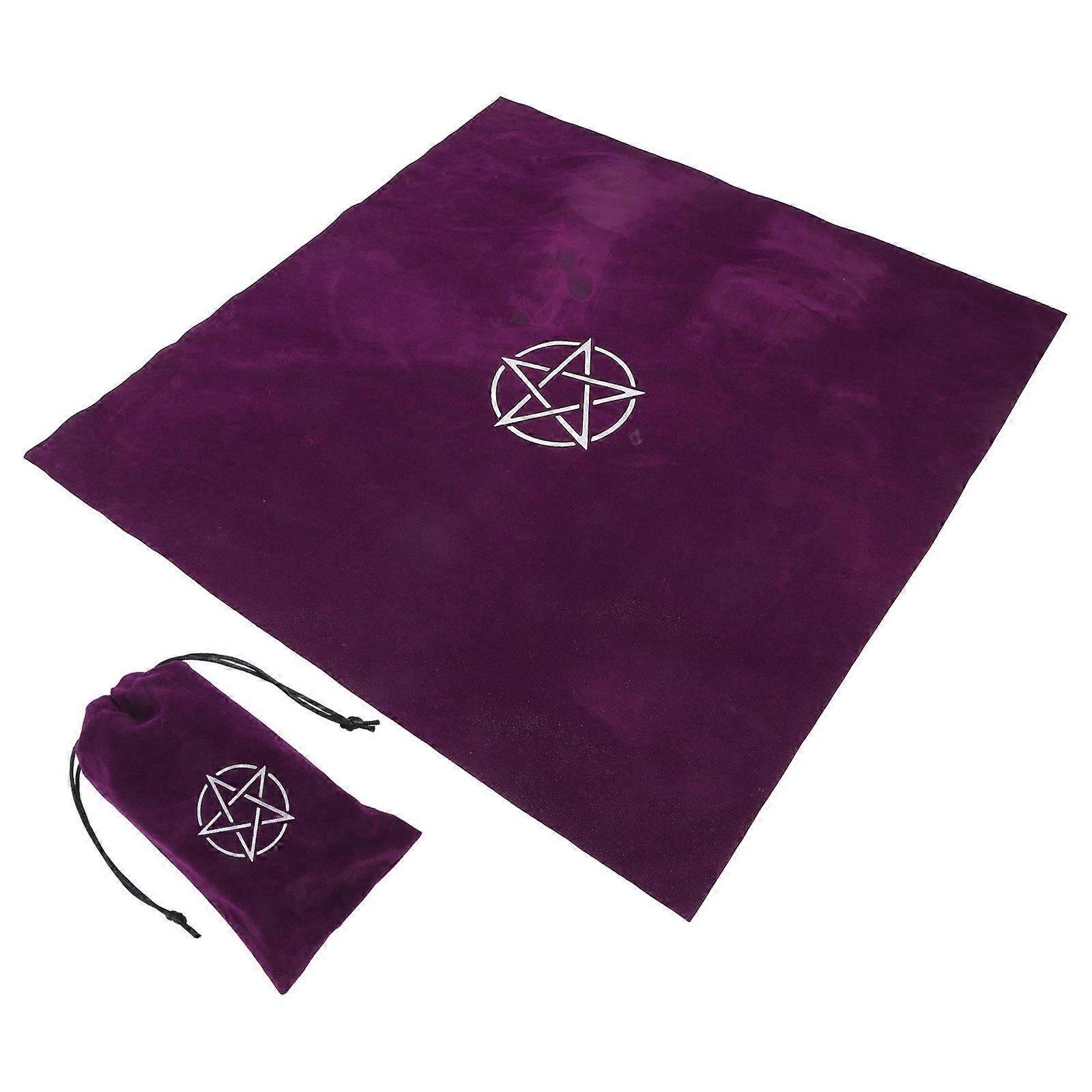 Tarot Game Desktop Cloth for Divination with Purple Pattern 2Sets