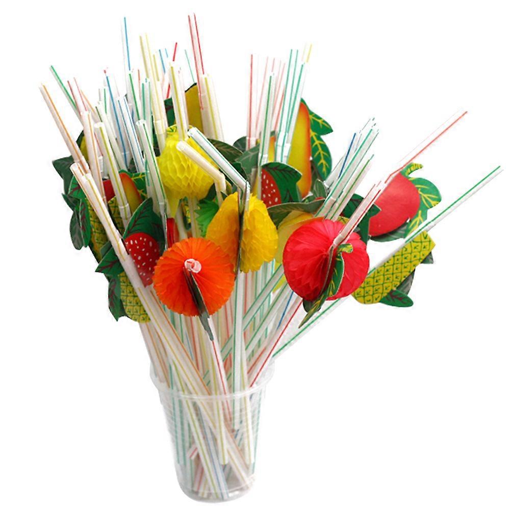 Drinking Fruit Decorated Bar for 50Pcs Assorted Color
