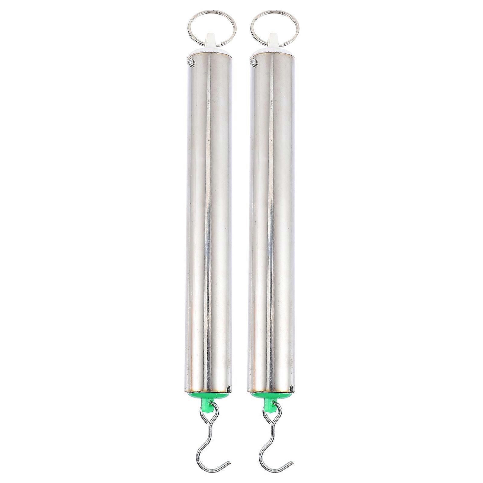 Spring Dynamometer Cylindrical Dynamometer for Measuring Use 2Pcs Metal Silver