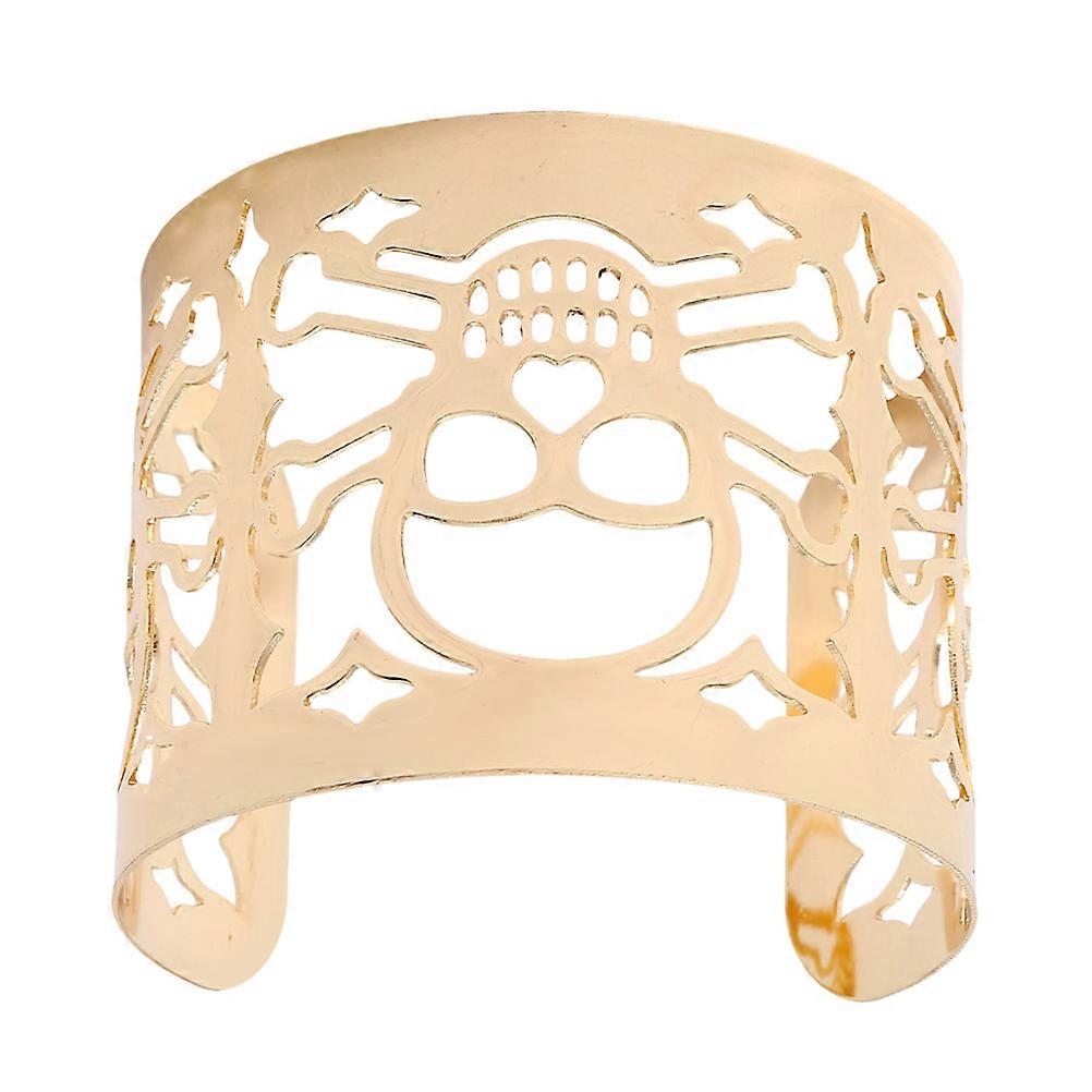 Skull Patterned Bracelet Retro for Decoration Skull Patterned Opening Bracelet